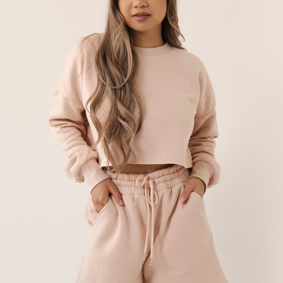 Blush Sweat Shorts + Sweater Set - Picture 3 of 3